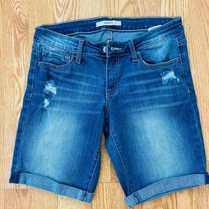 KLIQUE B. Denim Blue Jeans Shorts Distressed Size 27